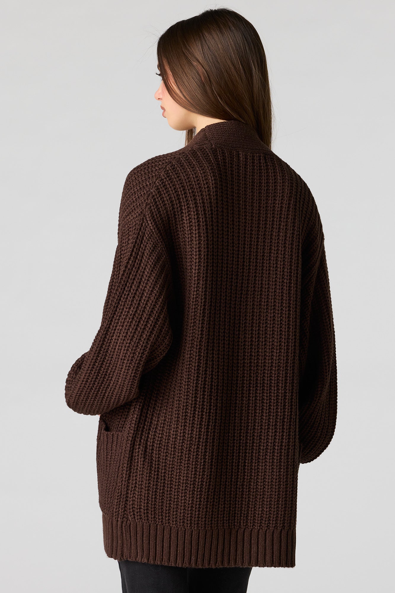 Open Front Long Cardigan