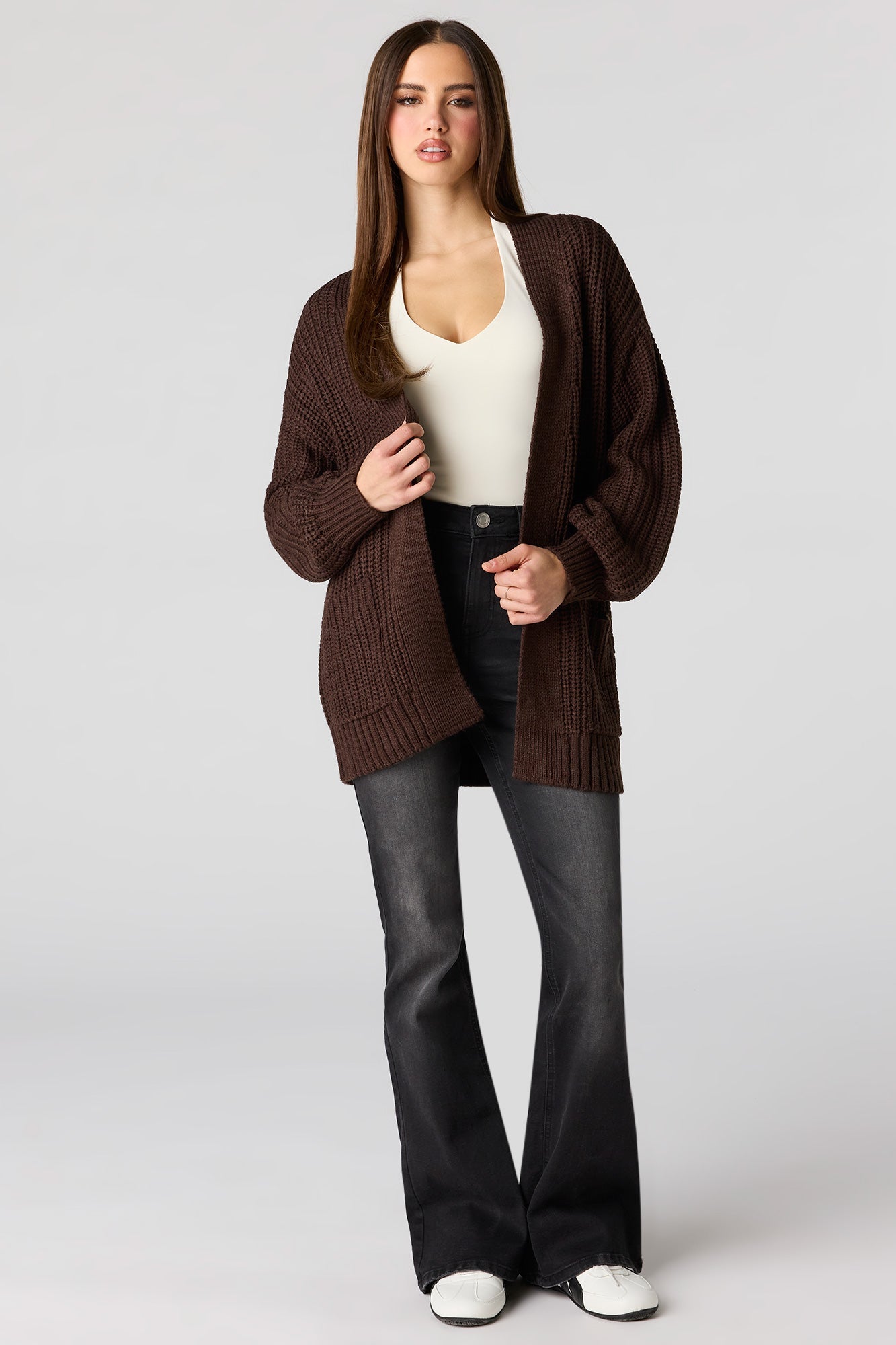 Open Front Long Cardigan