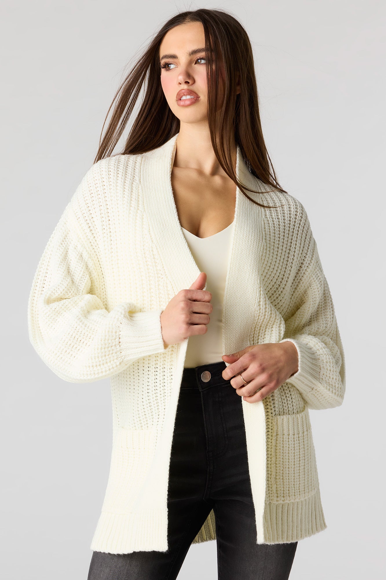 Open Front Long Cardigan