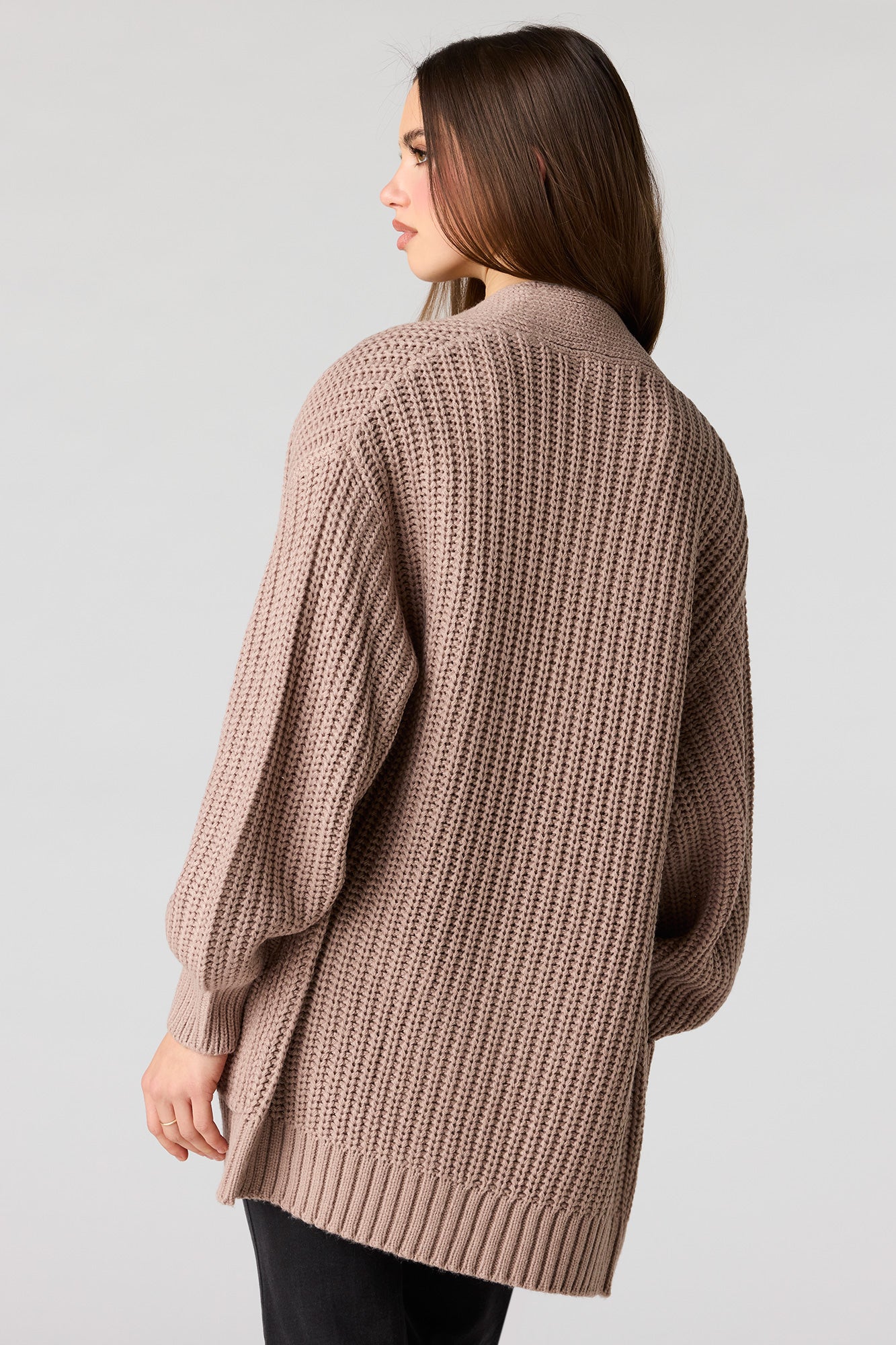 Open Front Long Cardigan