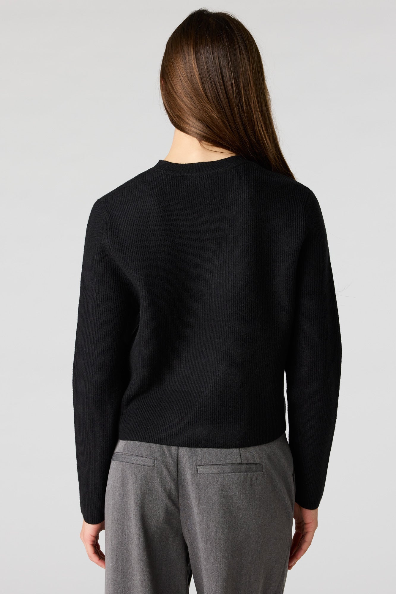 Ribbed Button Front Cardigan