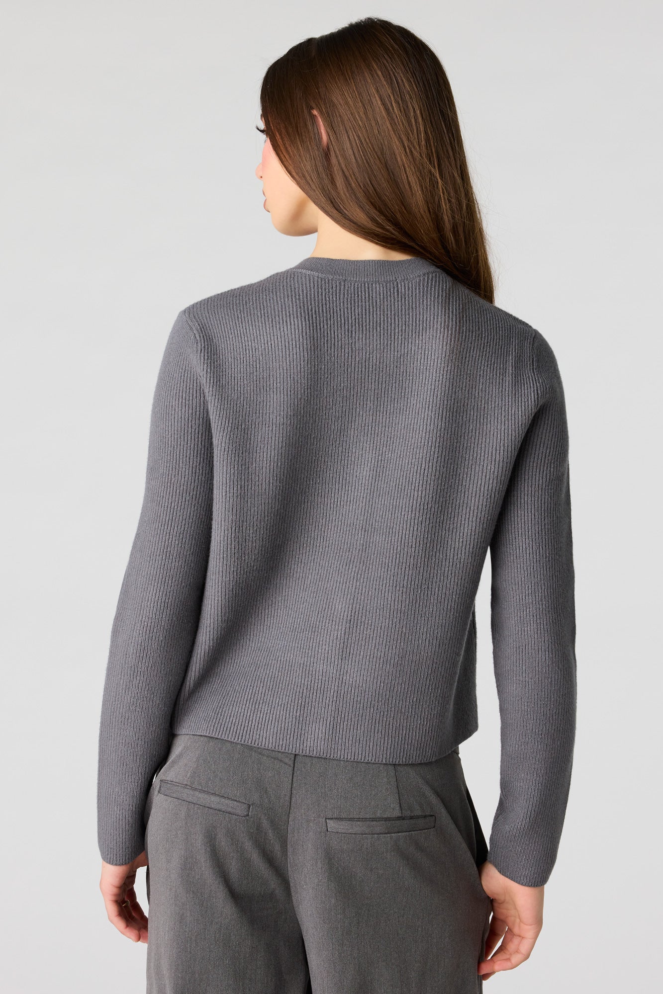 Ribbed Button Front Cardigan