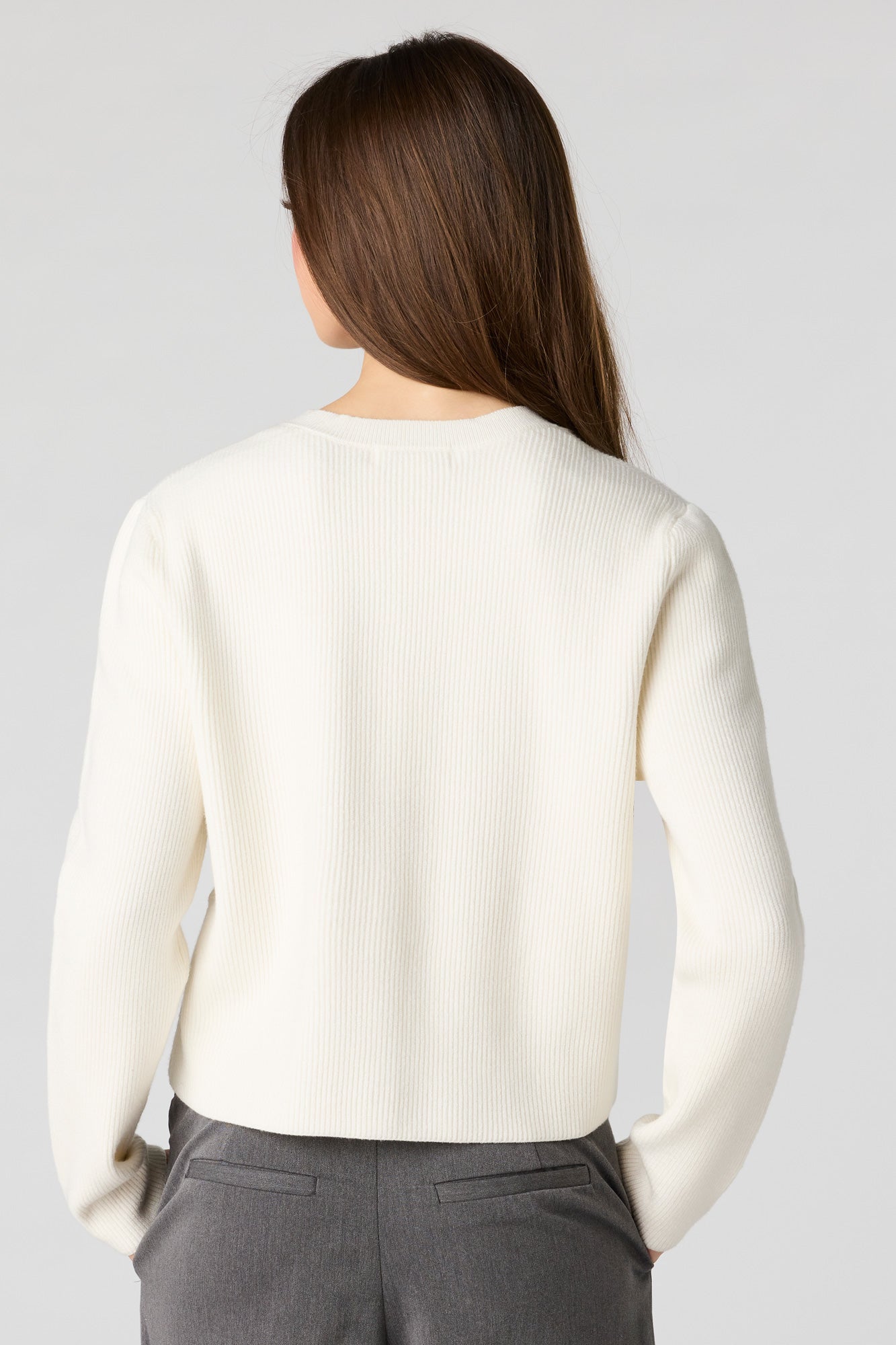 Ribbed Button Front Cardigan
