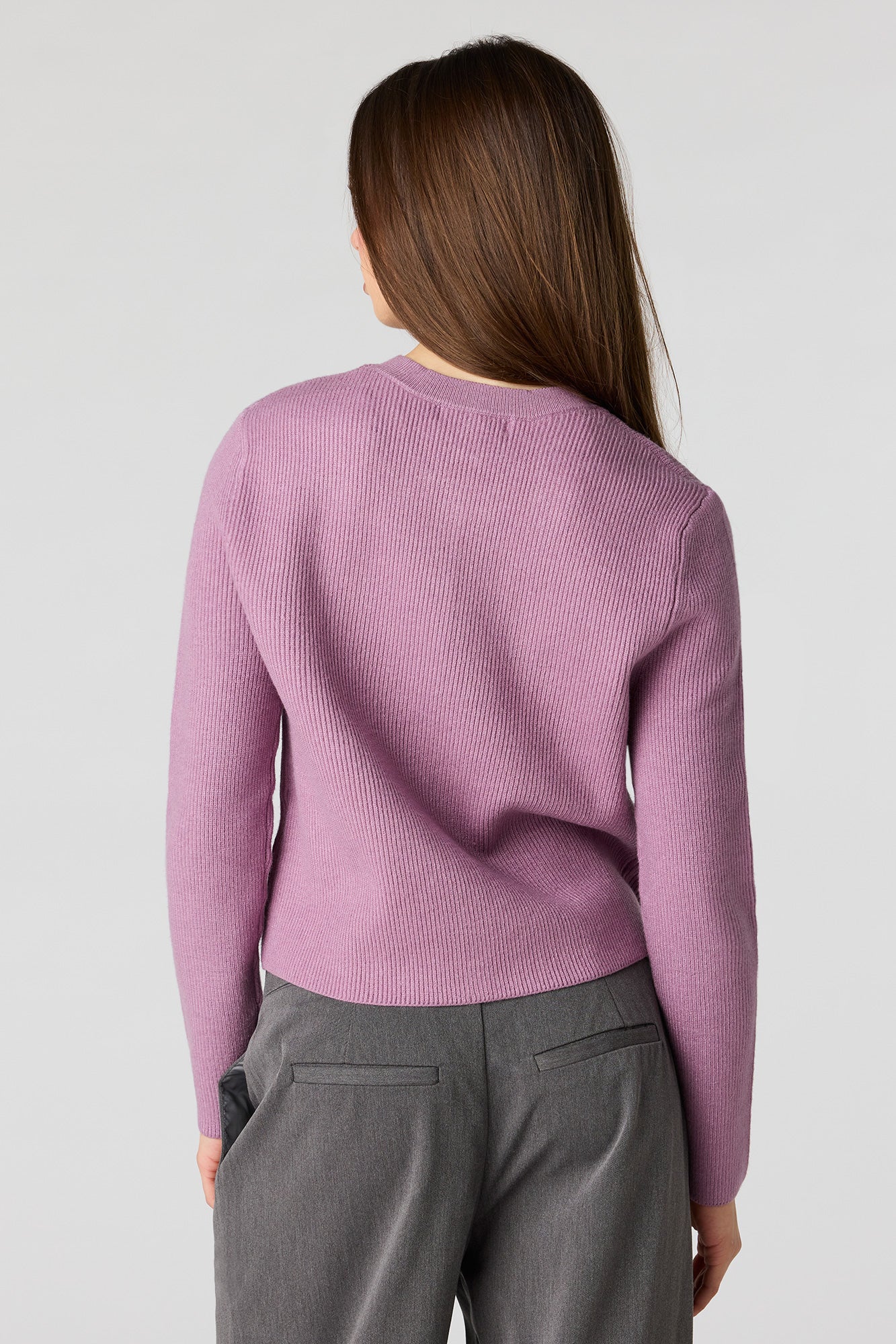 Ribbed Button Front Cardigan