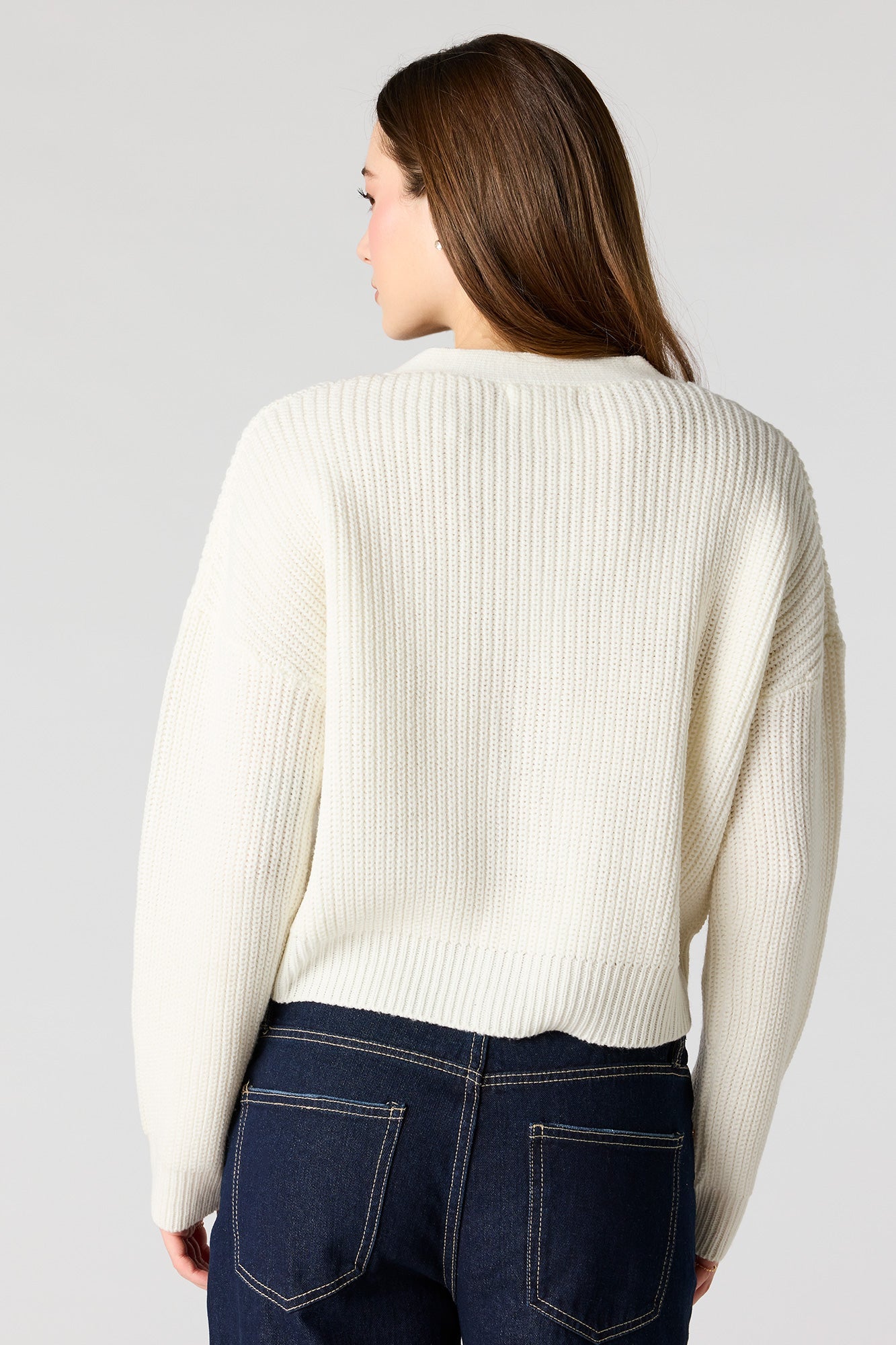 Ribbed Knit Button-Up Cardigan