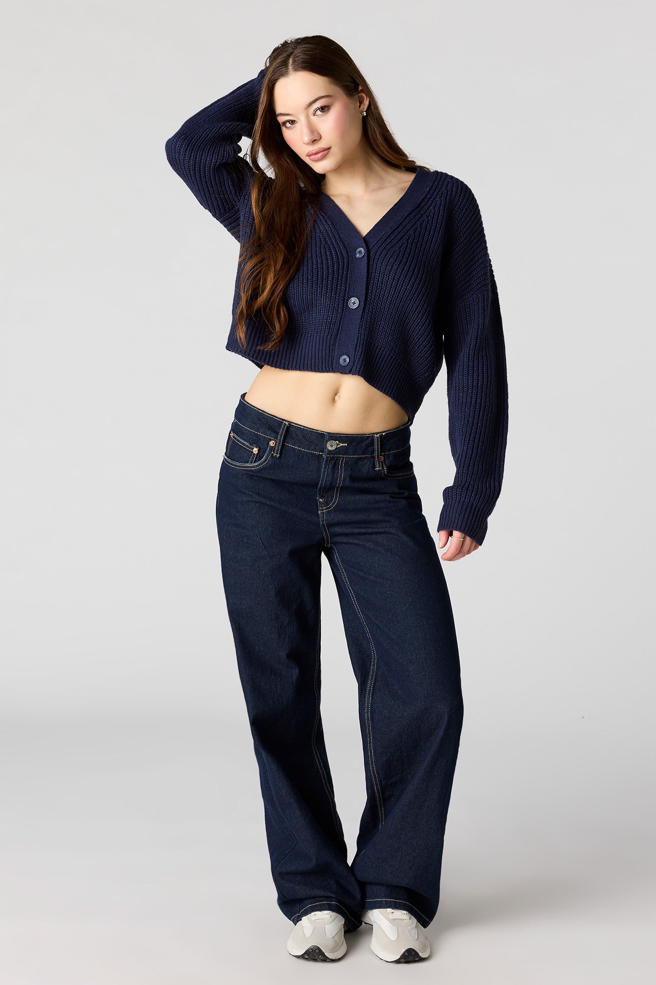 Ribbed Knit Button-Up Cardigan