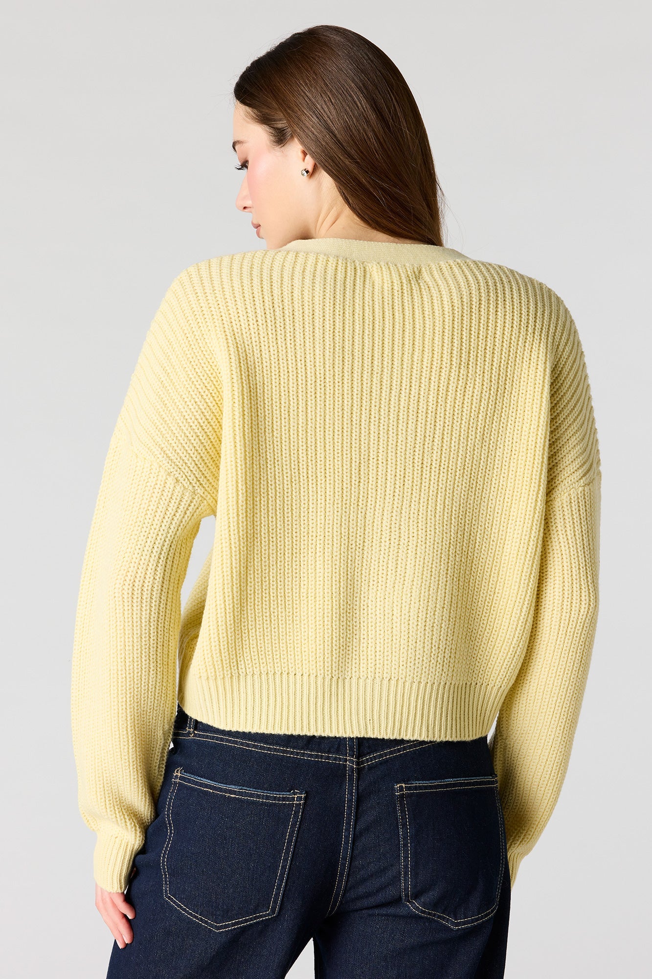 Ribbed Knit Button-Up Cardigan