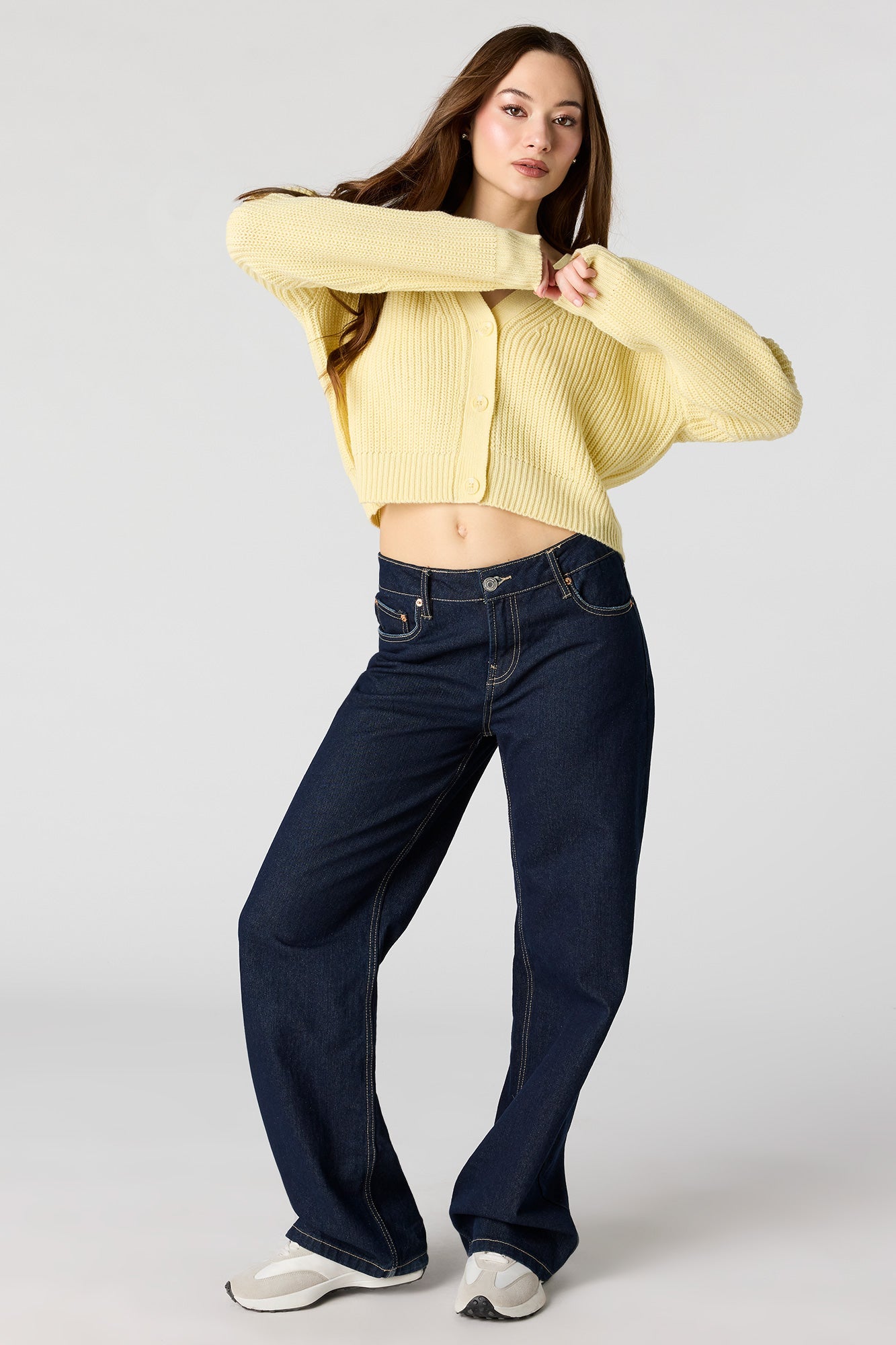 Ribbed Knit Button-Up Cardigan