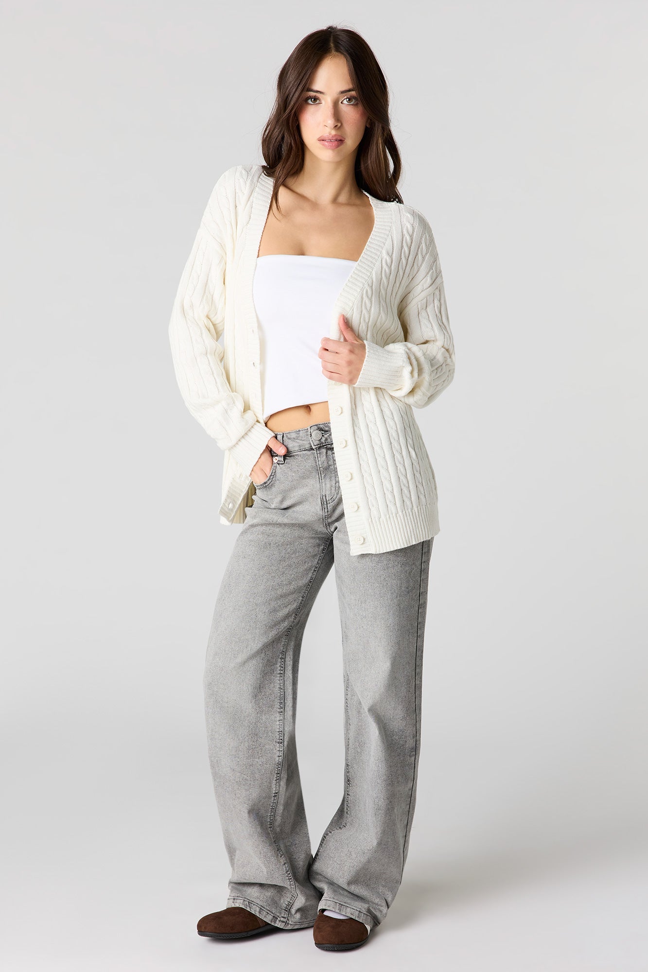 Cable Knit Oversized Cardigan