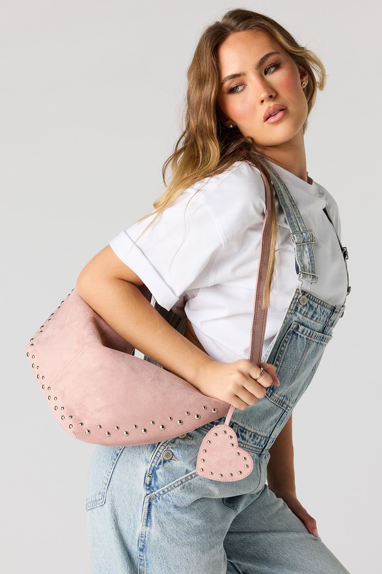 Faux Suede Studded Purse