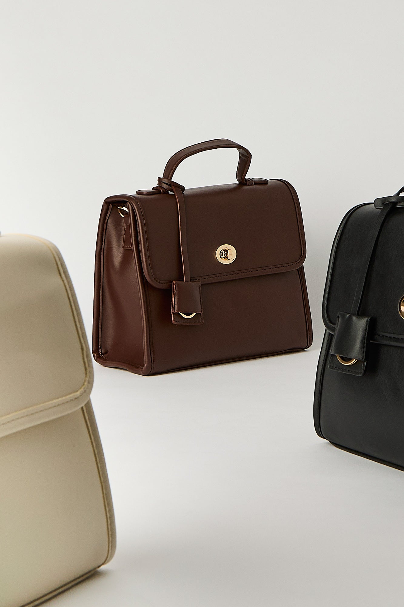 Faux Leather Saddle Bag with Keychain