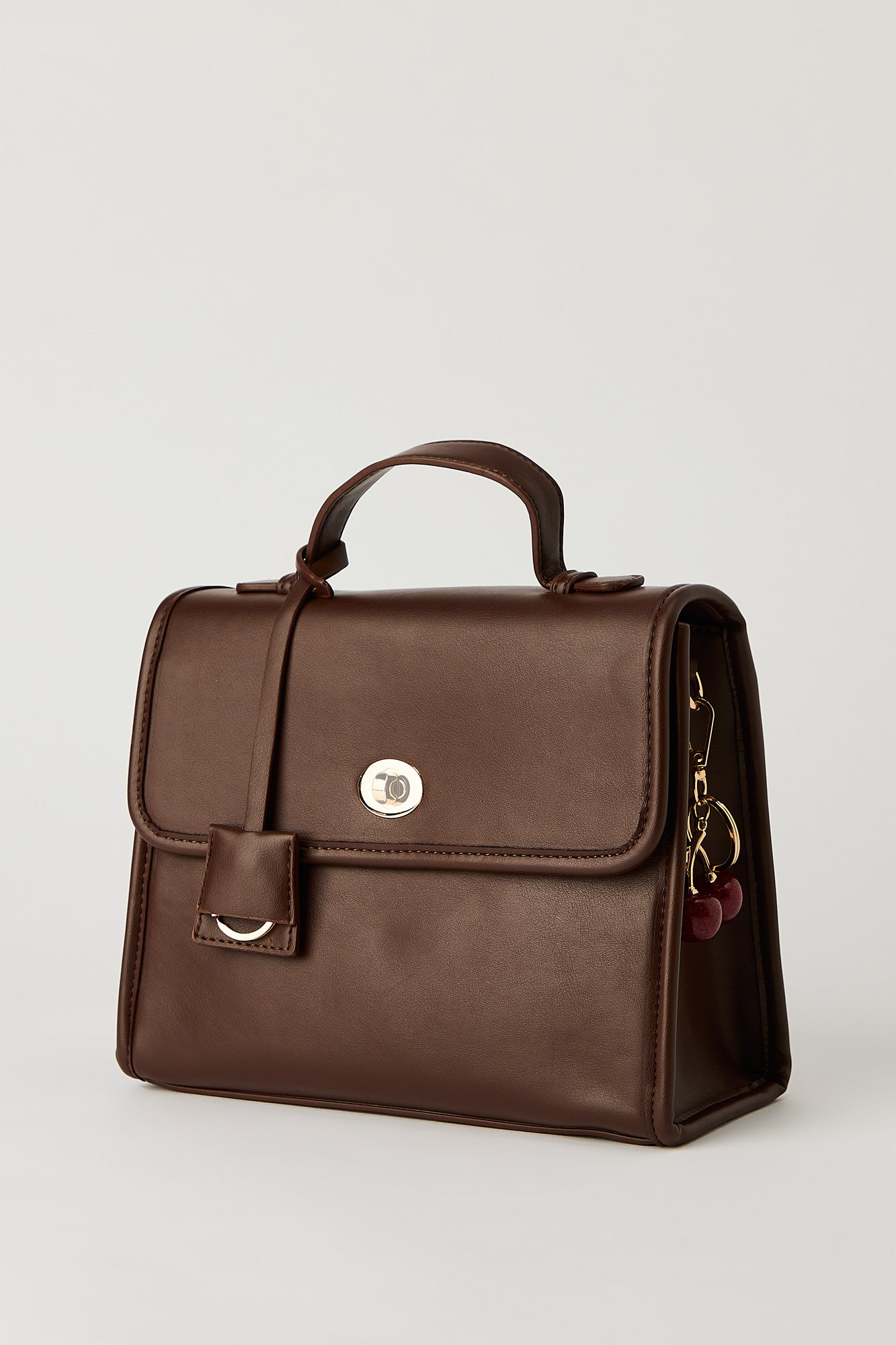 Faux Leather Saddle Bag with Keychain
