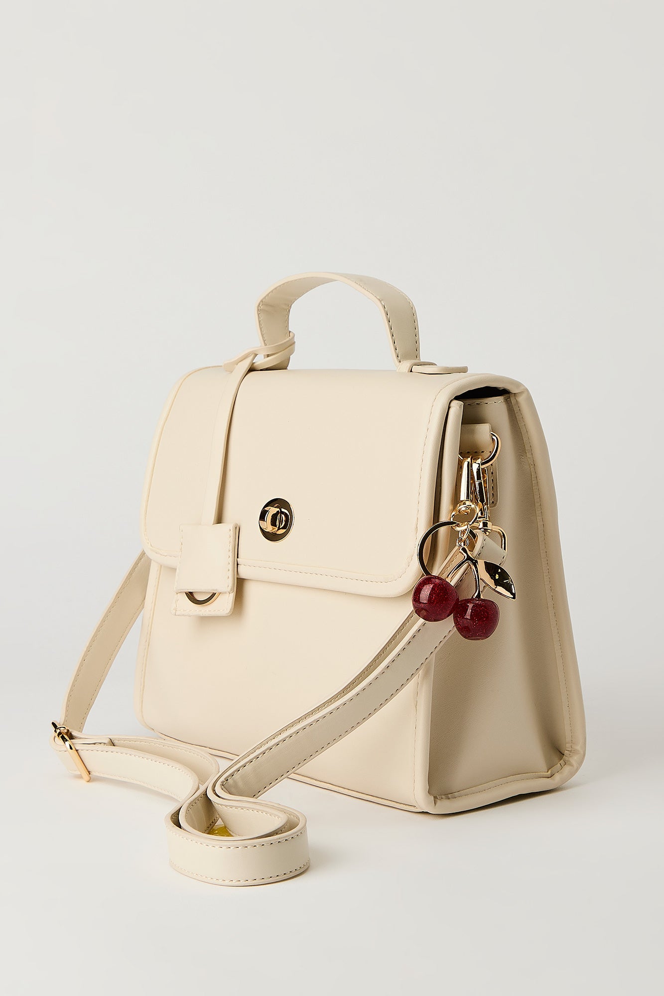 Faux Leather Saddle Bag with Keychain