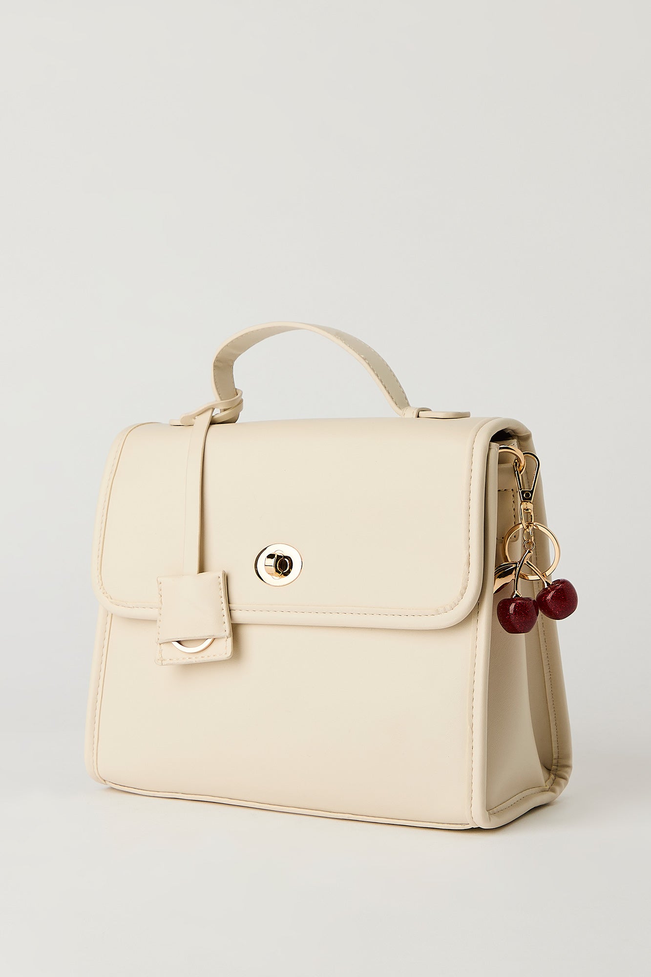 Faux Leather Saddle Bag with Keychain