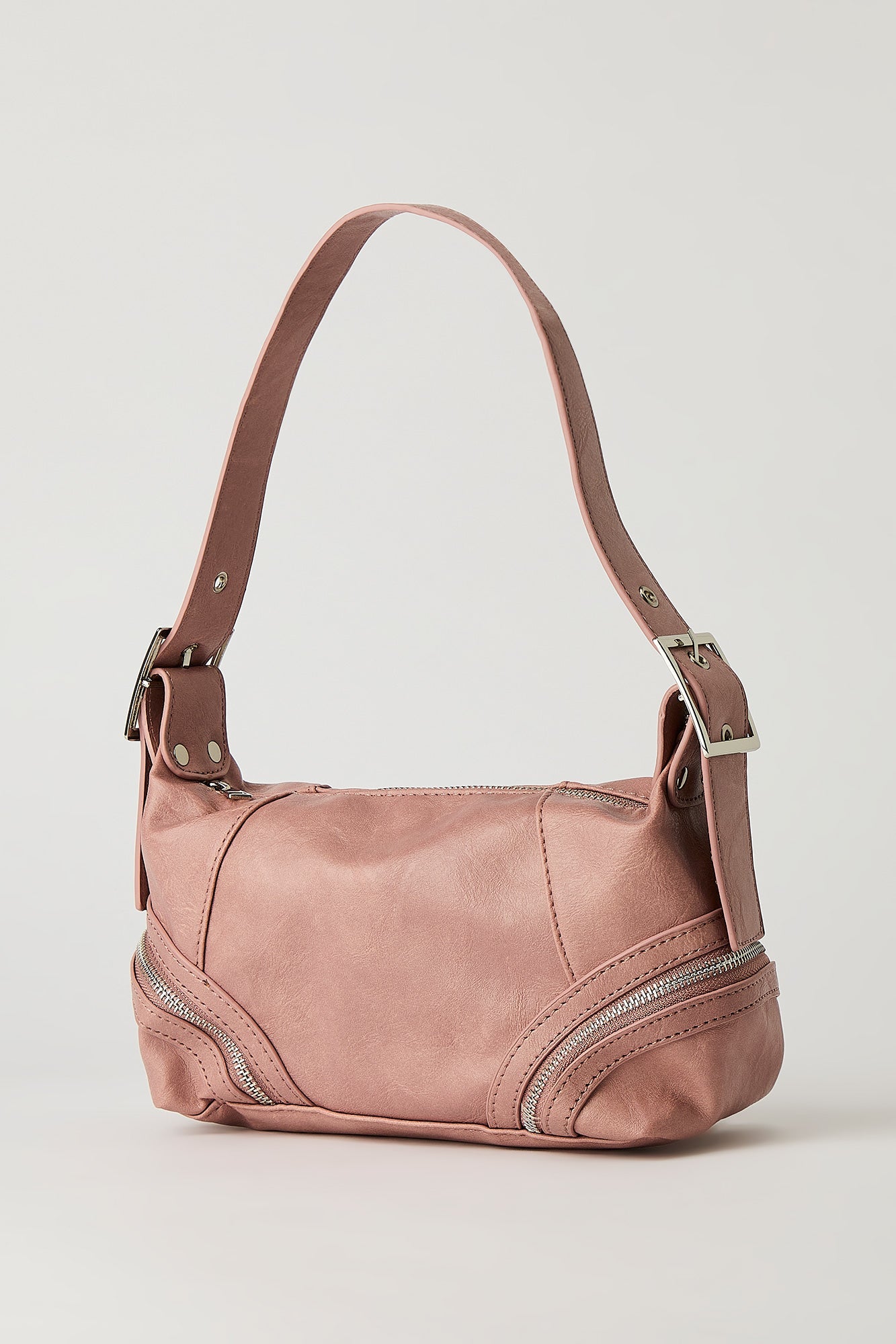 Faux Leather Zipper Hand Bag
