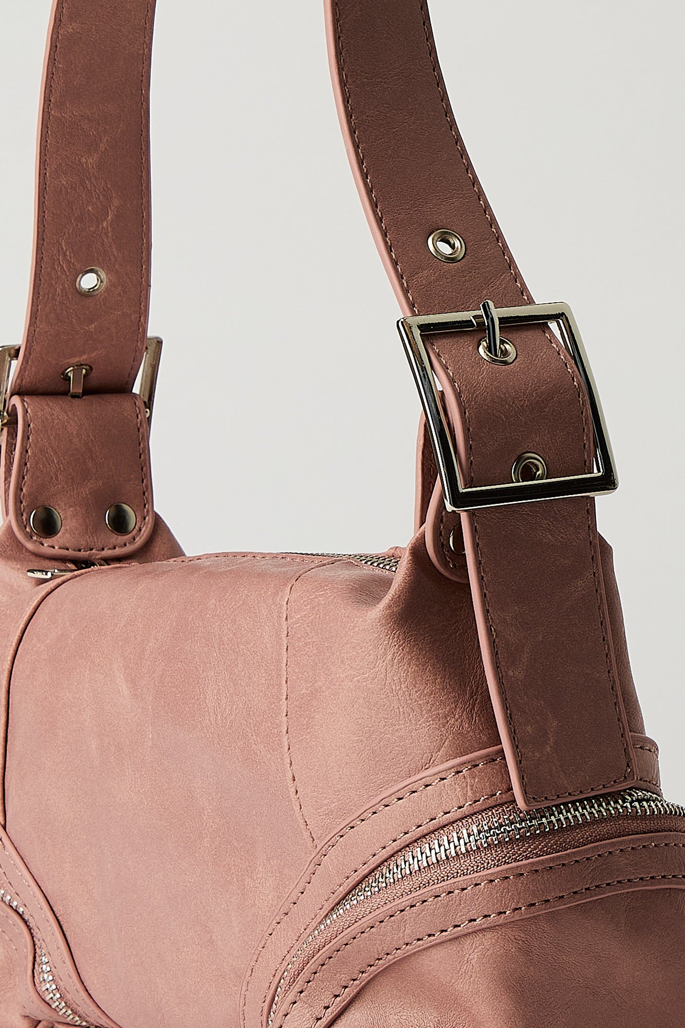 Faux Leather Zipper Hand Bag