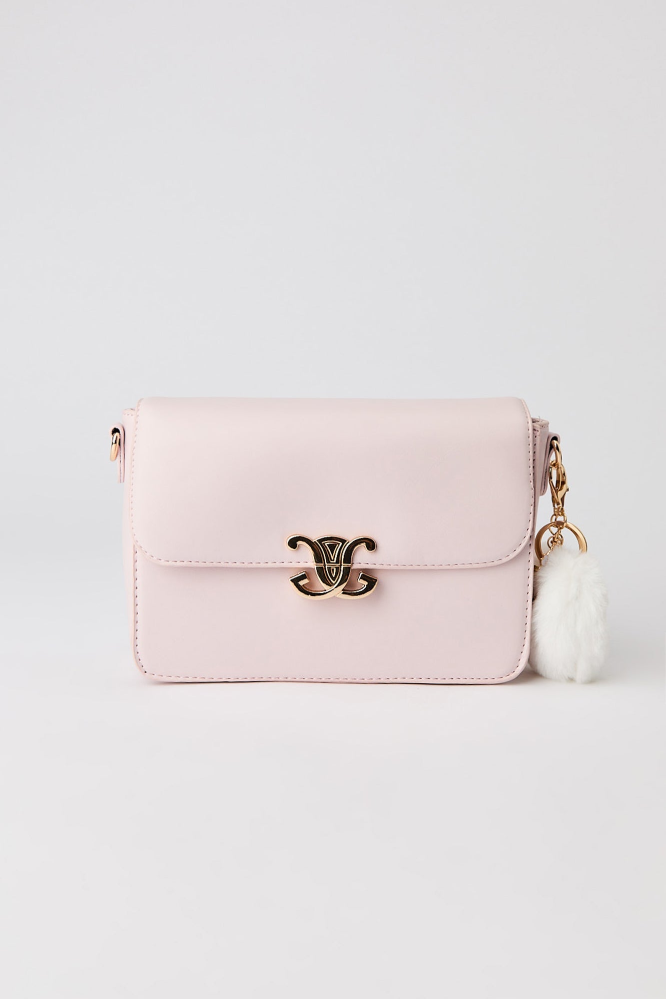 Faux Leather Crossbody Purse with Keychain