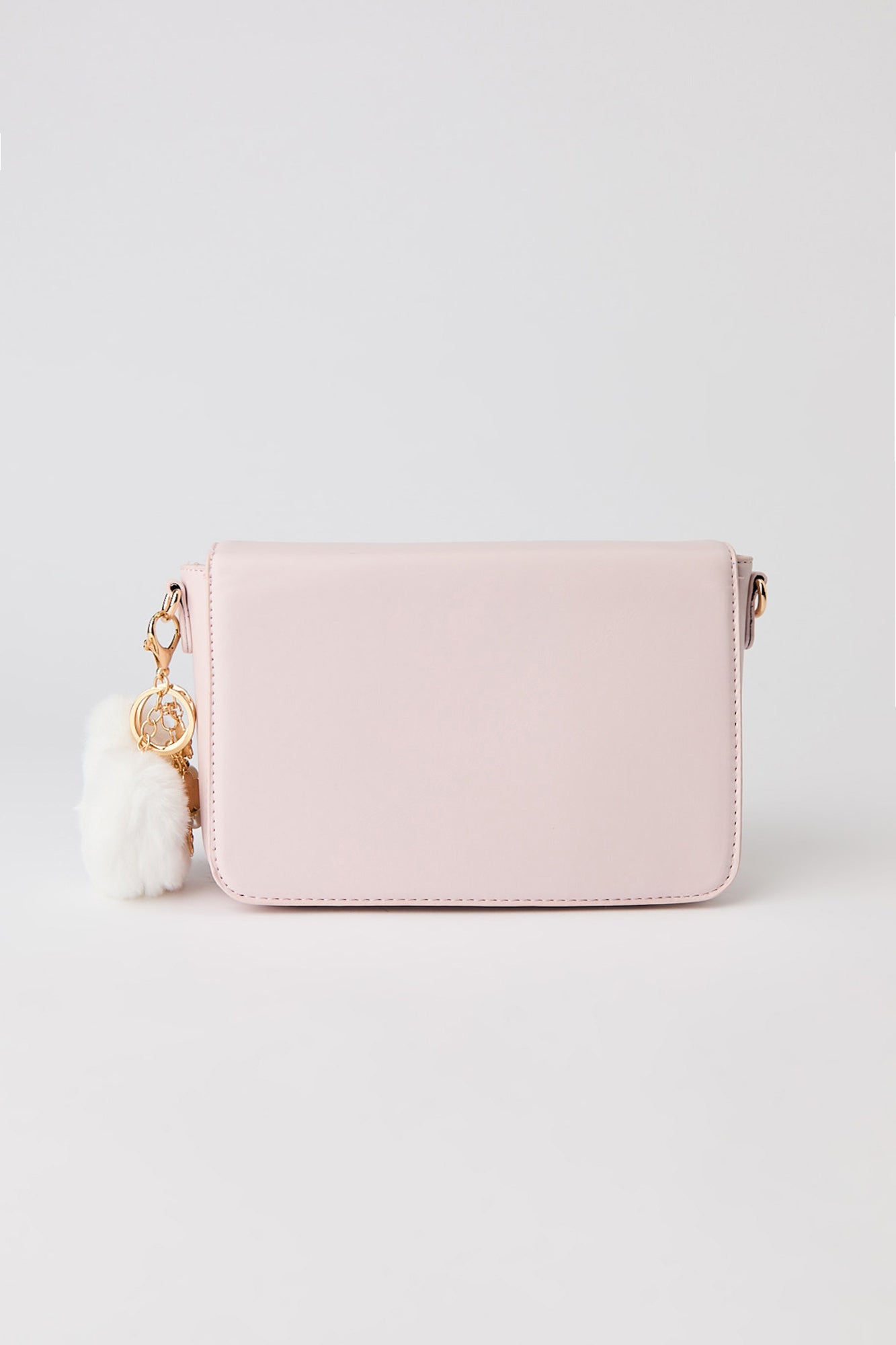 Faux Leather Crossbody Purse with Keychain