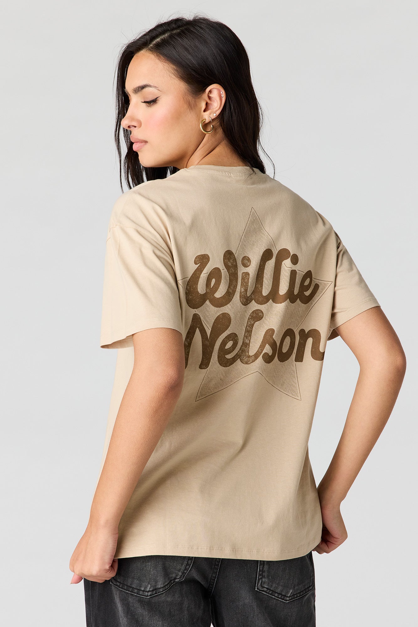 Willie Nelson Graphic Boyfriend T-Shirt