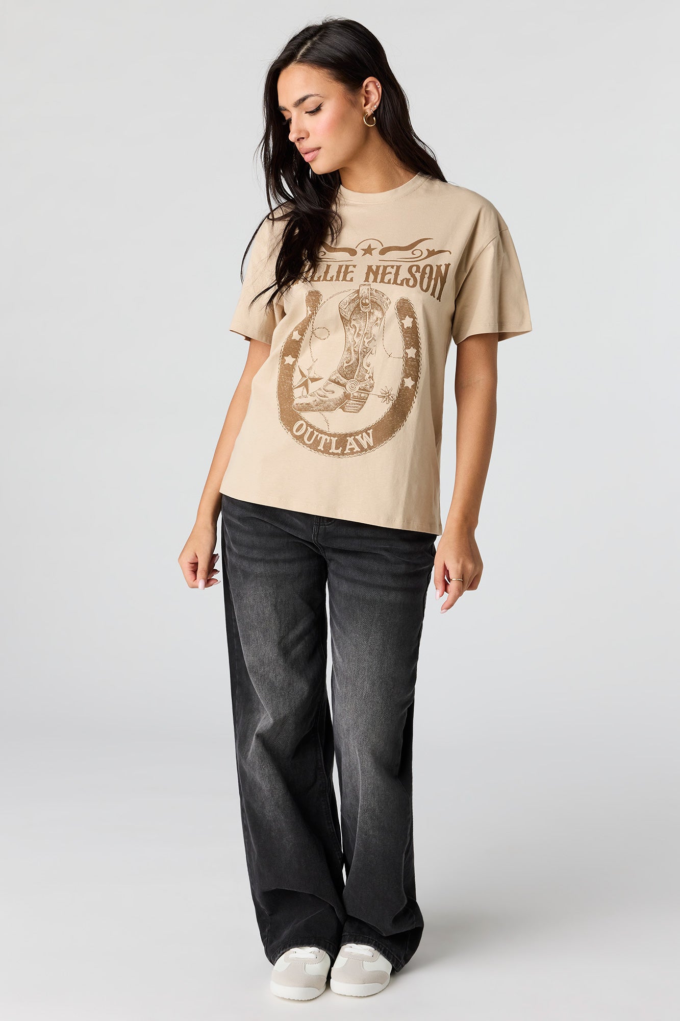Willie Nelson Graphic Boyfriend T-Shirt