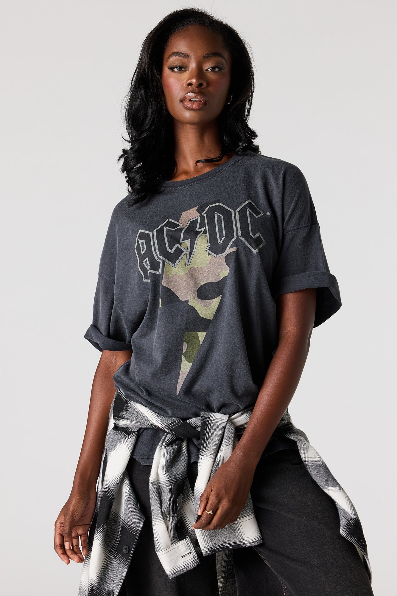 AC/DC Graphic Washed Oversized T-Shirt