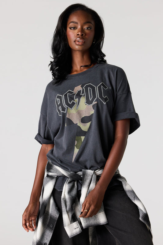 AC/DC Graphic Washed Oversized T-Shirt