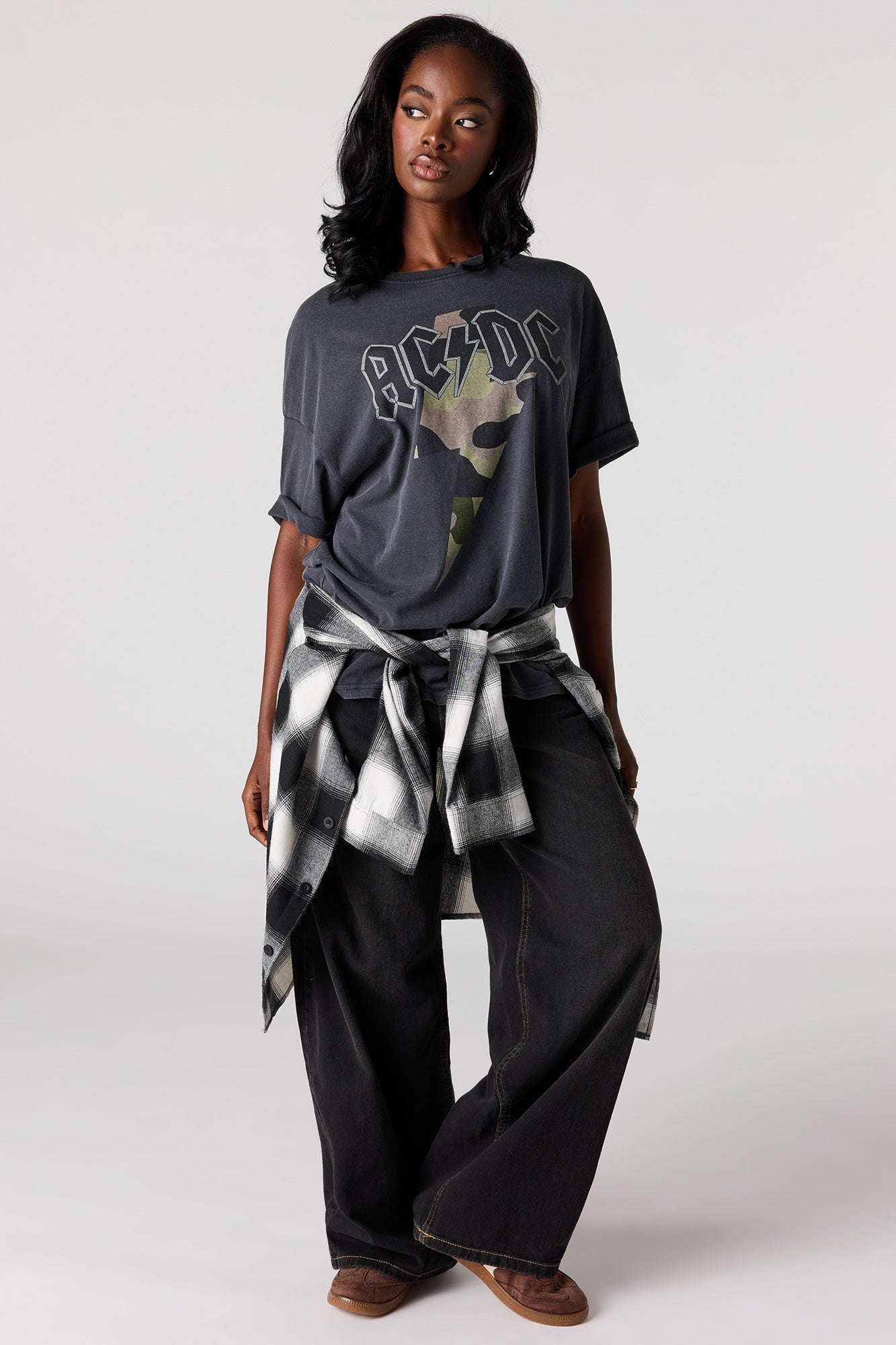 AC/DC Graphic Washed Oversized T-Shirt
