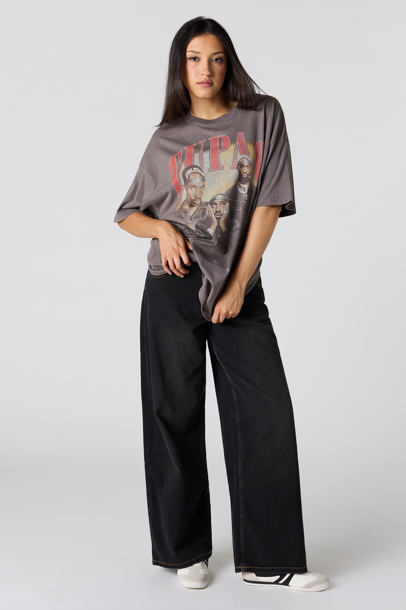 Tupac Graphic Washed Oversized T-Shirt
