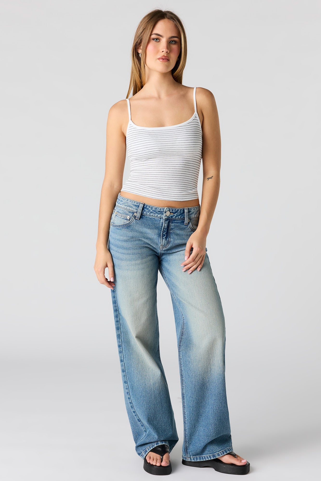 Braless Ribbed Scoop Neck Tank