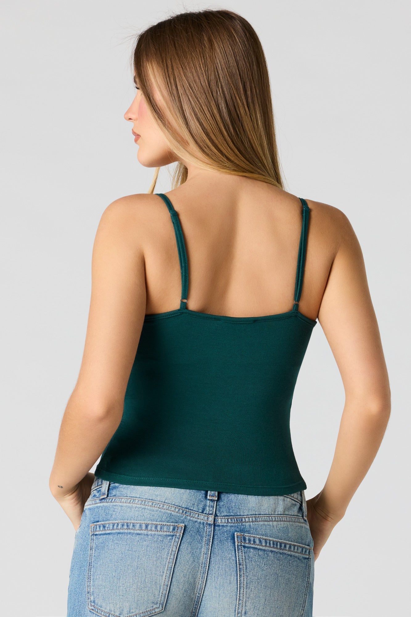 Braless Ribbed Scoop Neck Tank