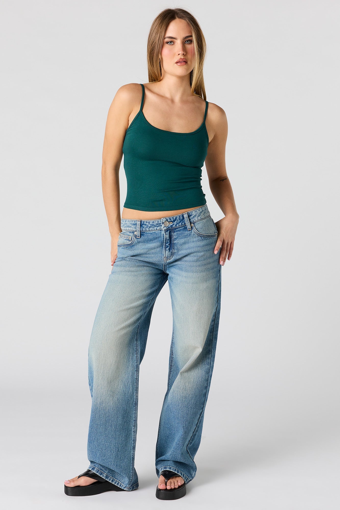 Braless Ribbed Scoop Neck Tank