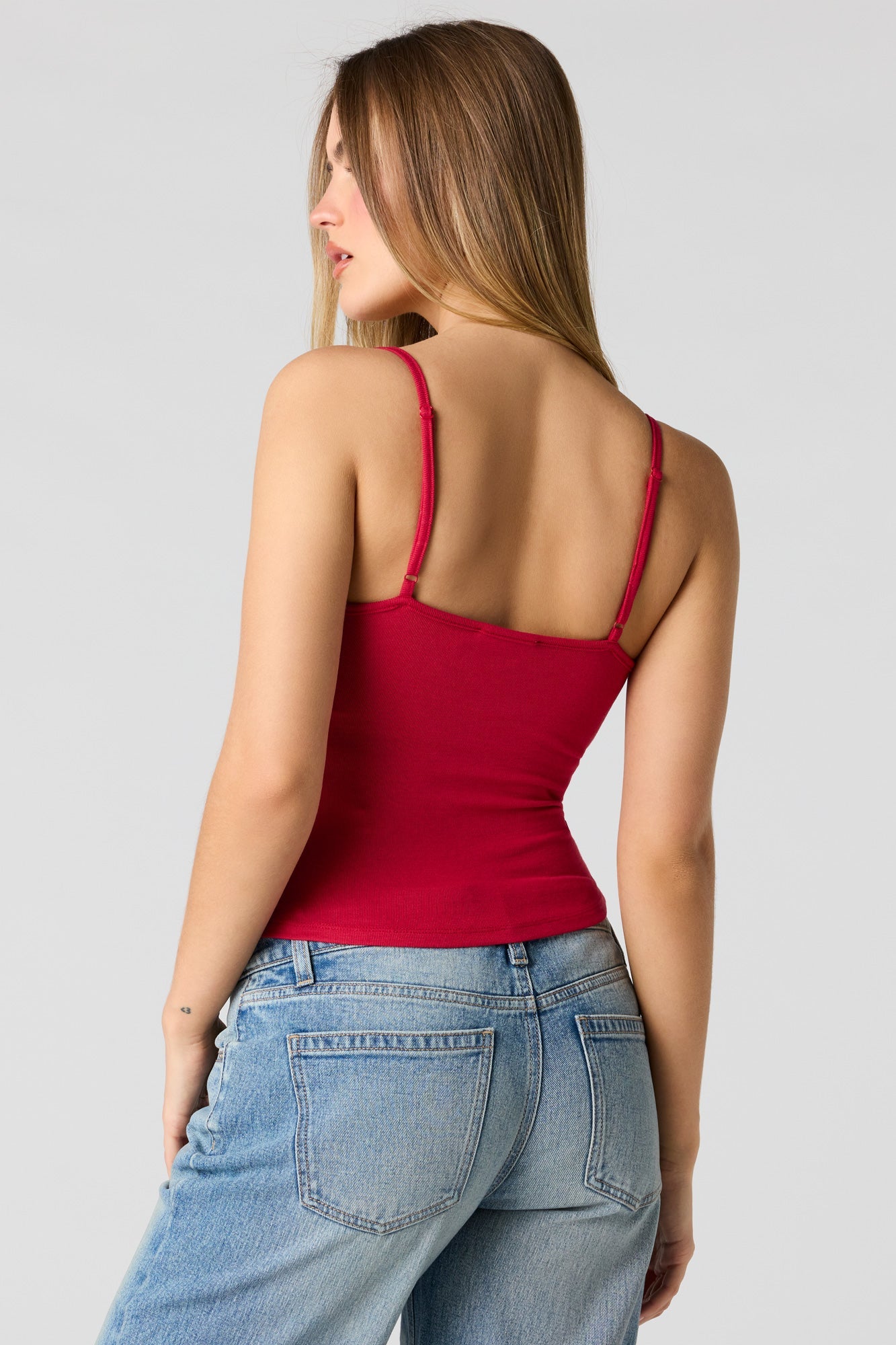 Braless Ribbed Scoop Neck Tank