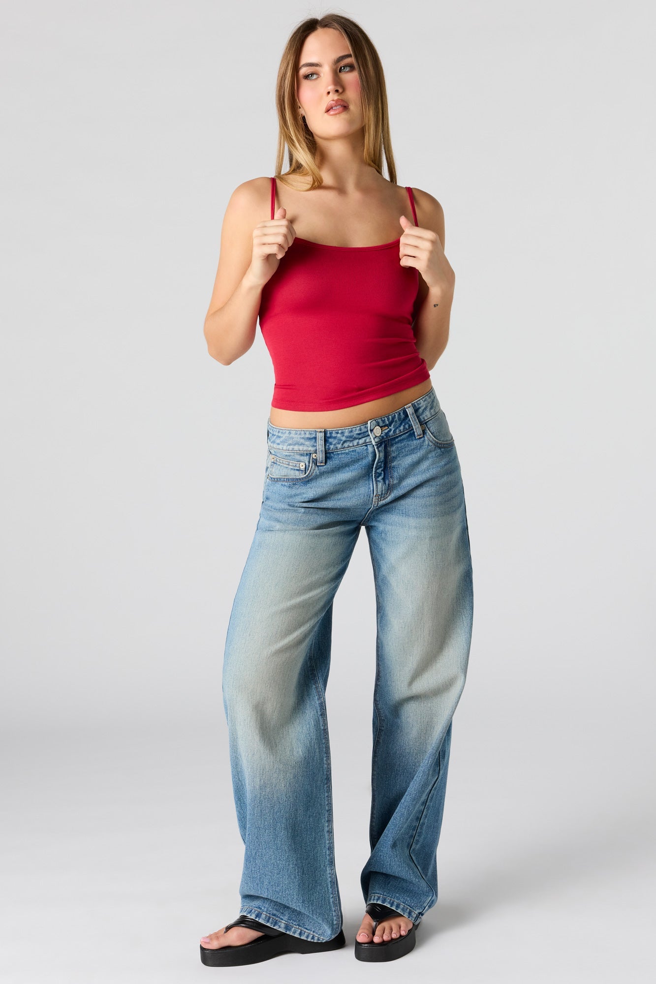 Braless Ribbed Scoop Neck Tank