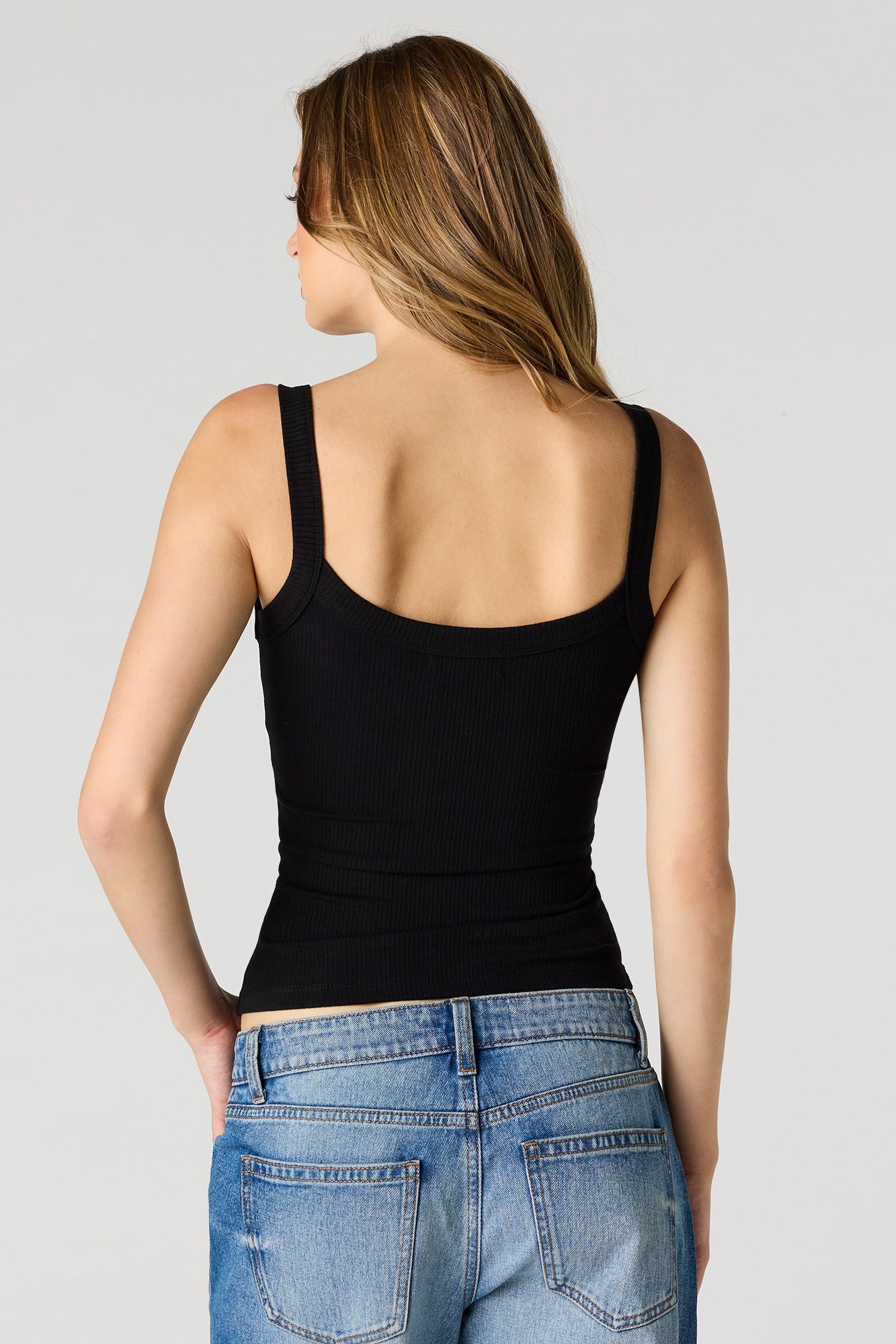 Ribbed Scoop Neck Tank