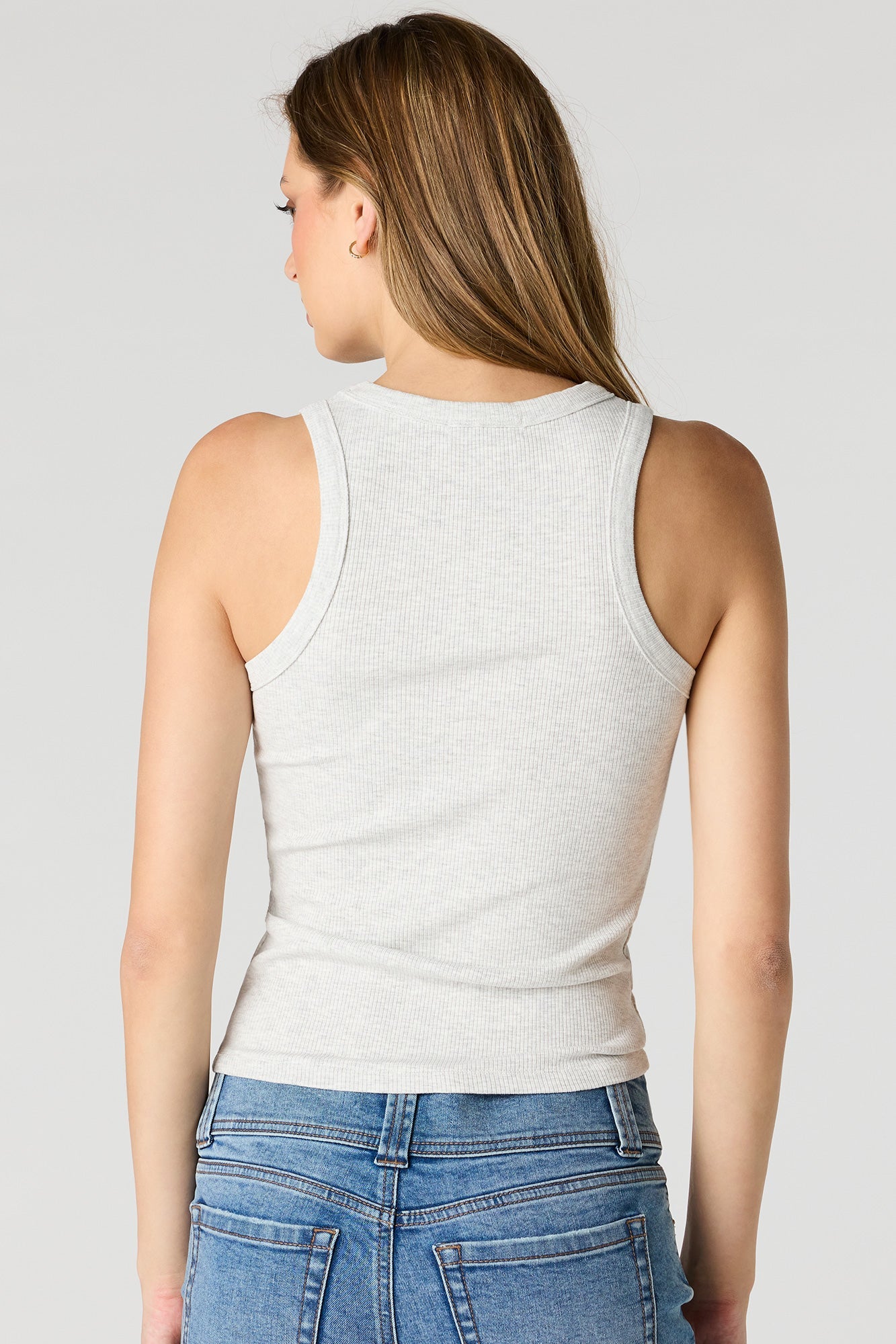 Ribbed High Neck Tank
