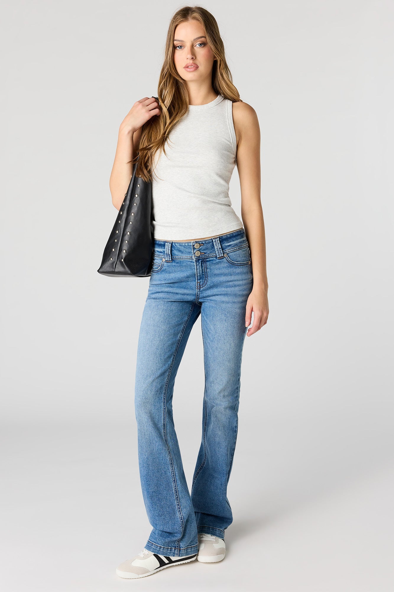 Ribbed High Neck Tank