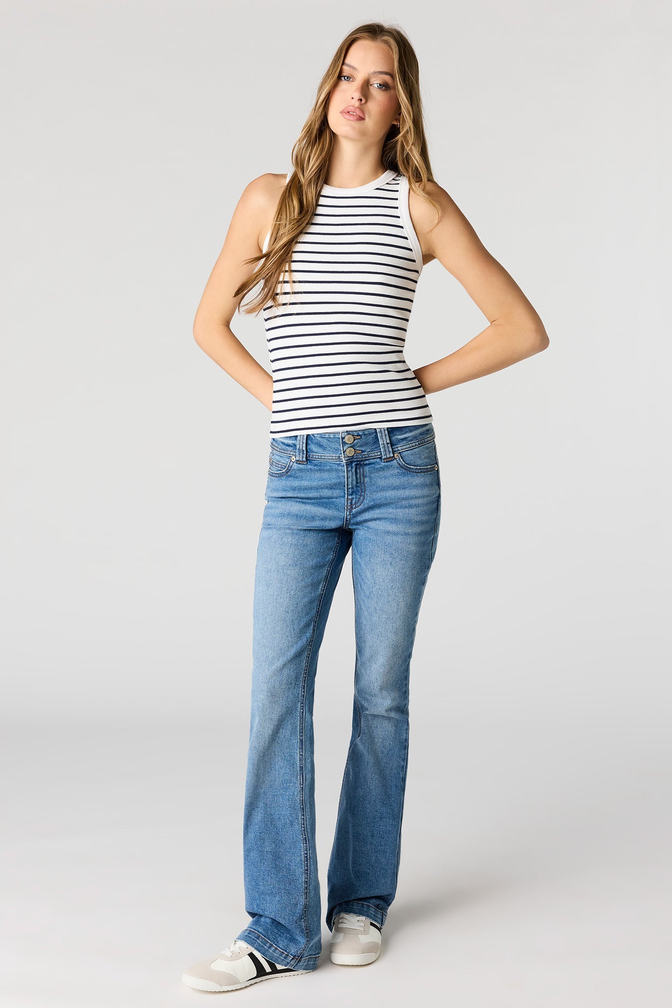 Ribbed High Neck Tank