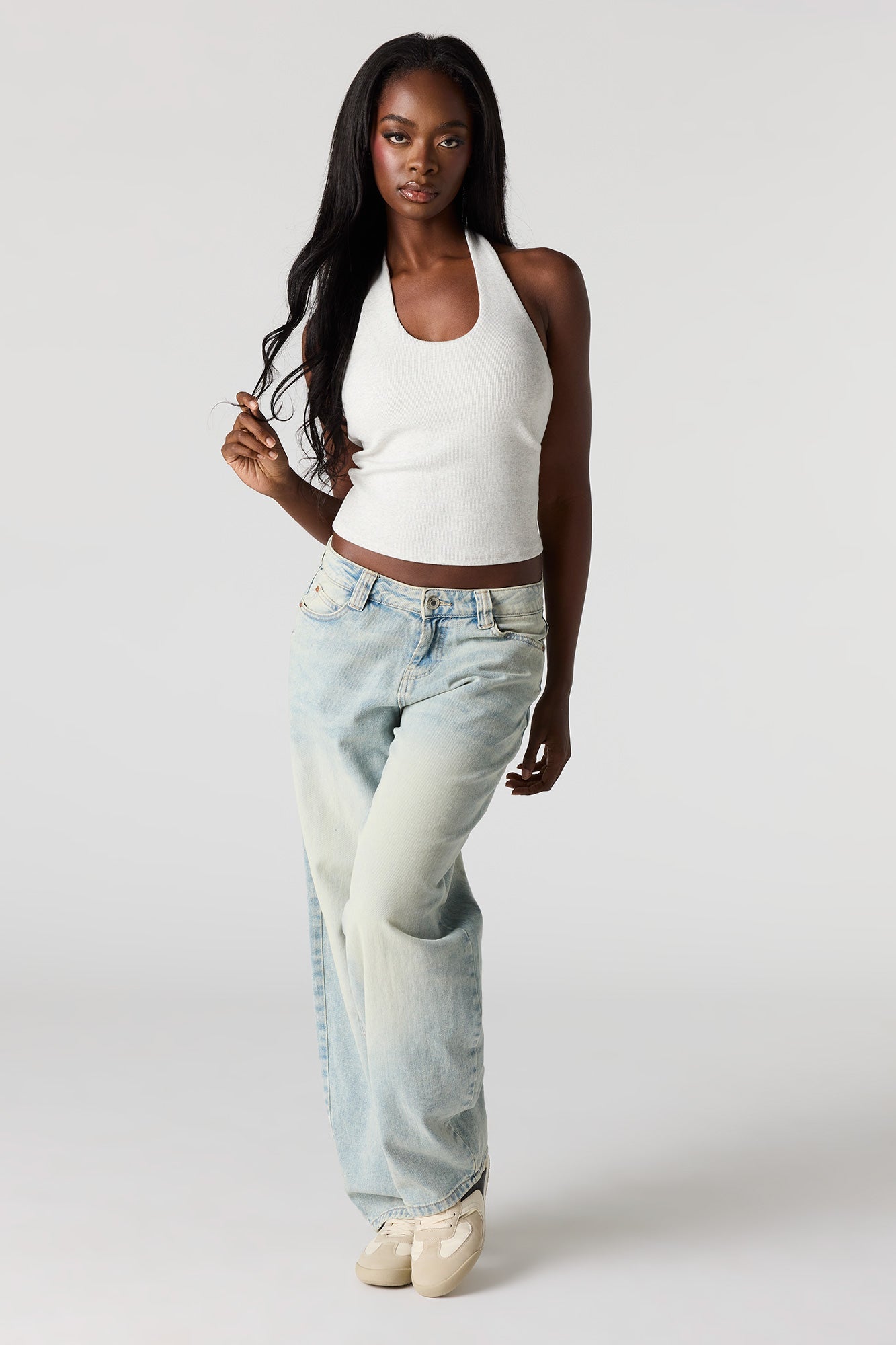 Braless Ribbed Halter Top