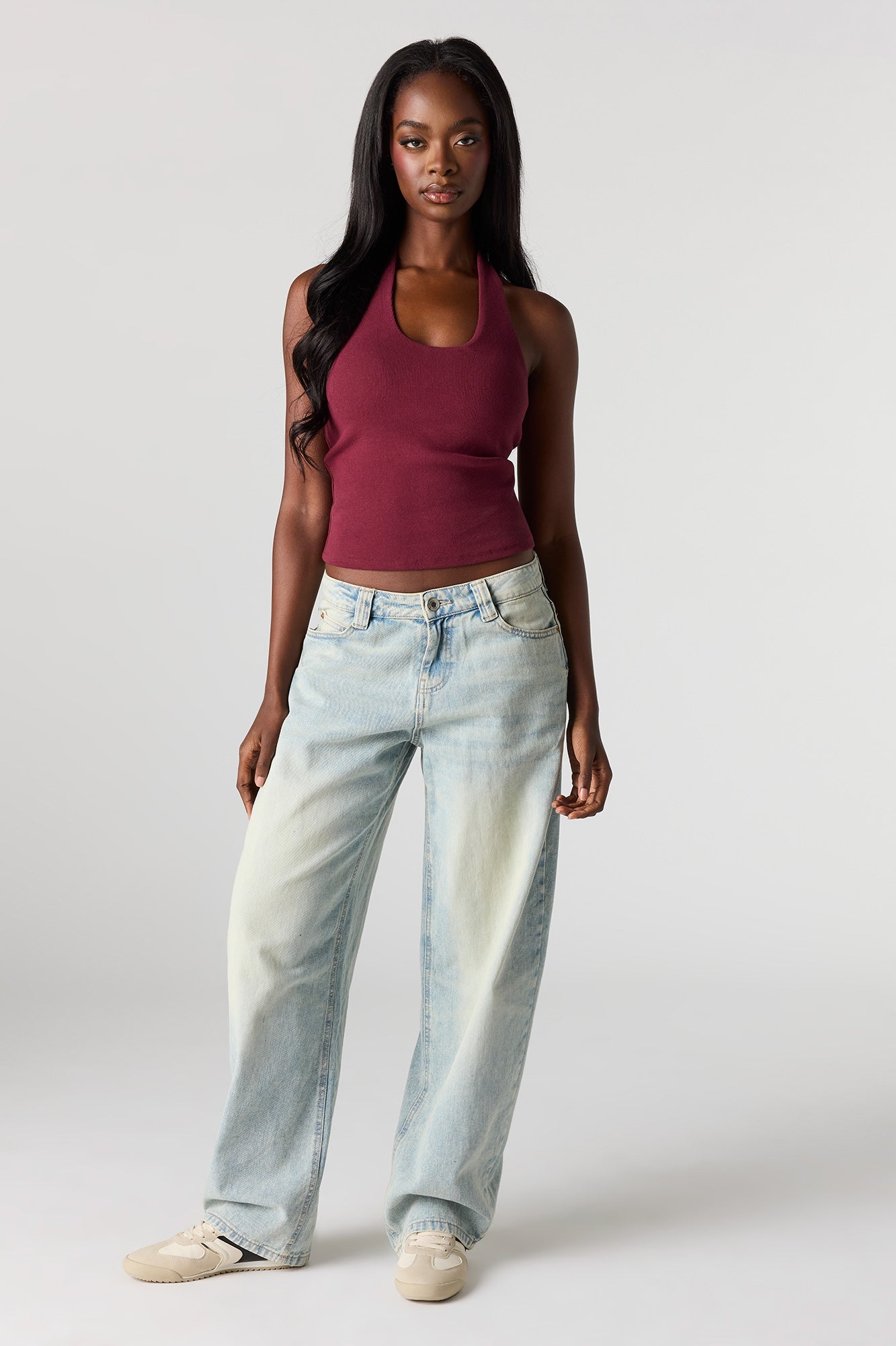 Braless Ribbed Halter Top