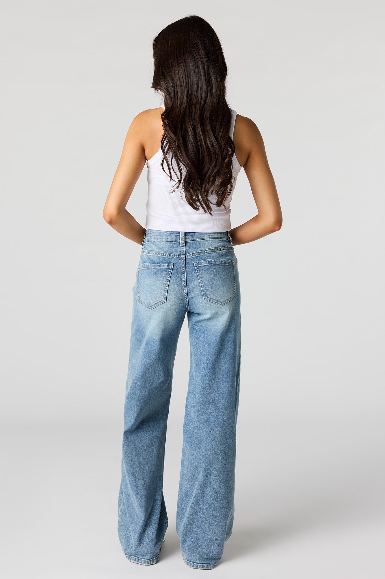 Paris Stretch High Rise Wide Leg Medium Jean