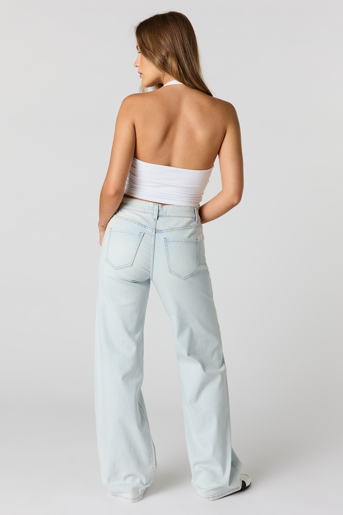 Paris Stretch High Rise Wide Leg Light Jean