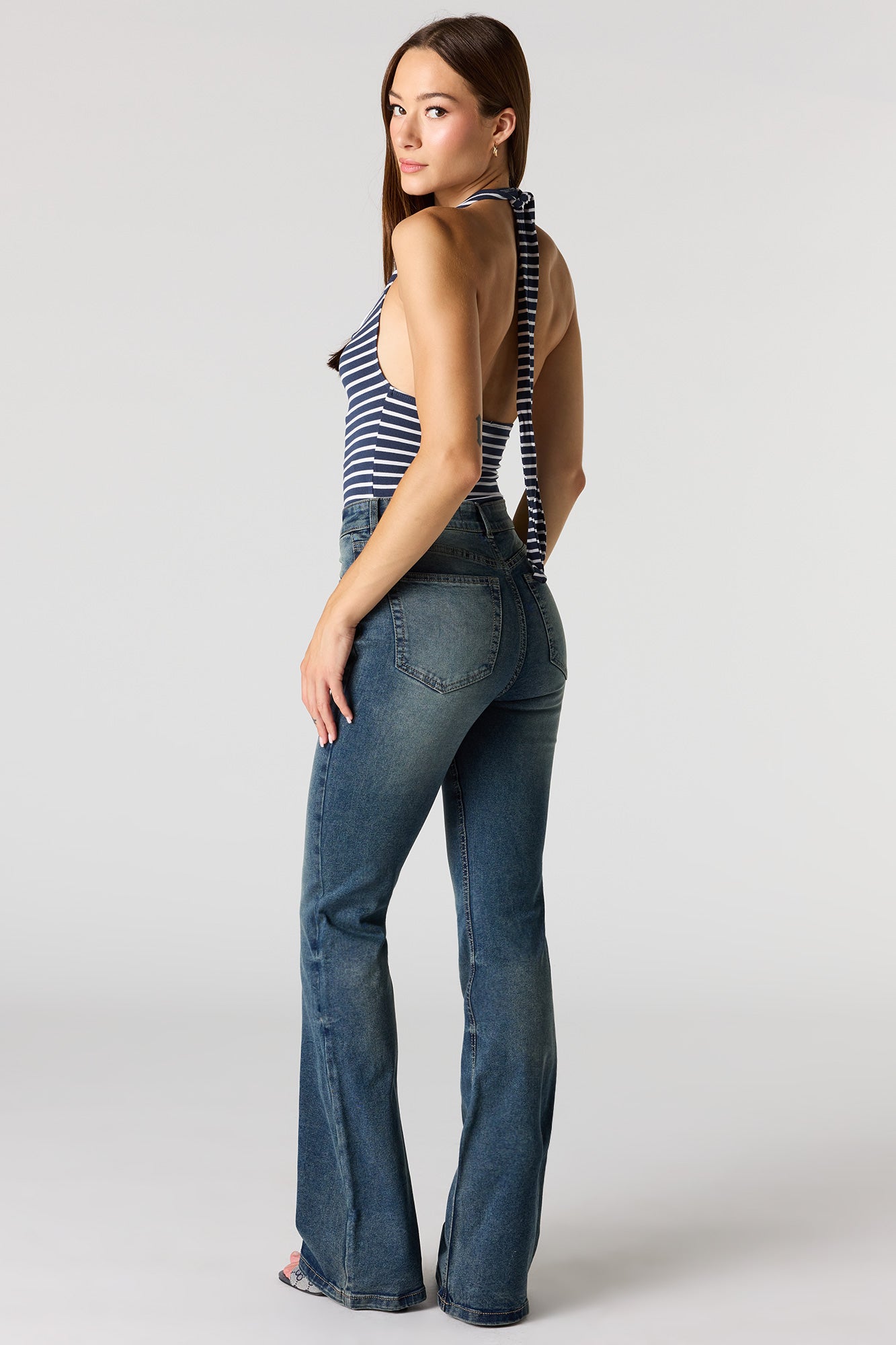 Stretch High Rise Flare Vintage Medium Jean