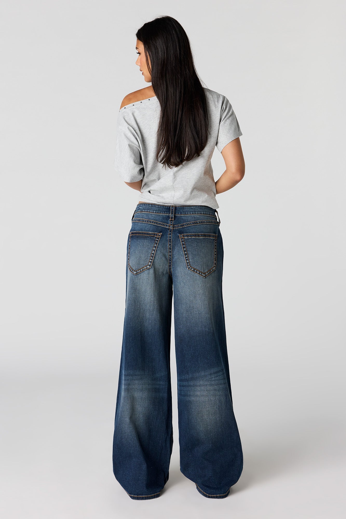 Soho Stretch Low Rise Super Baggy Dark Jean