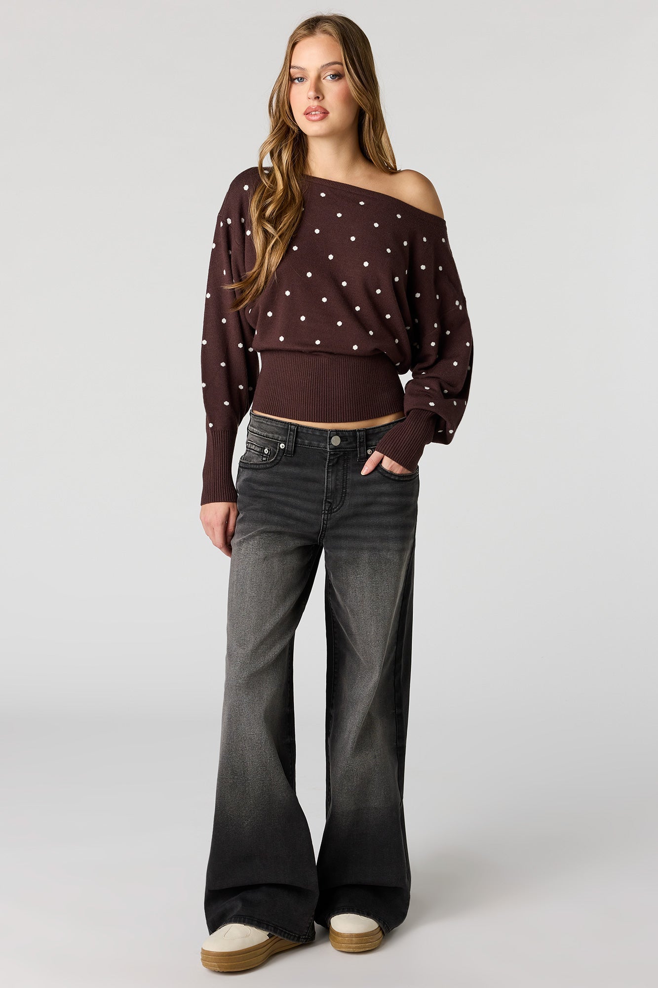 Soho Stretch Mid Rise Super Baggy Black Jean
