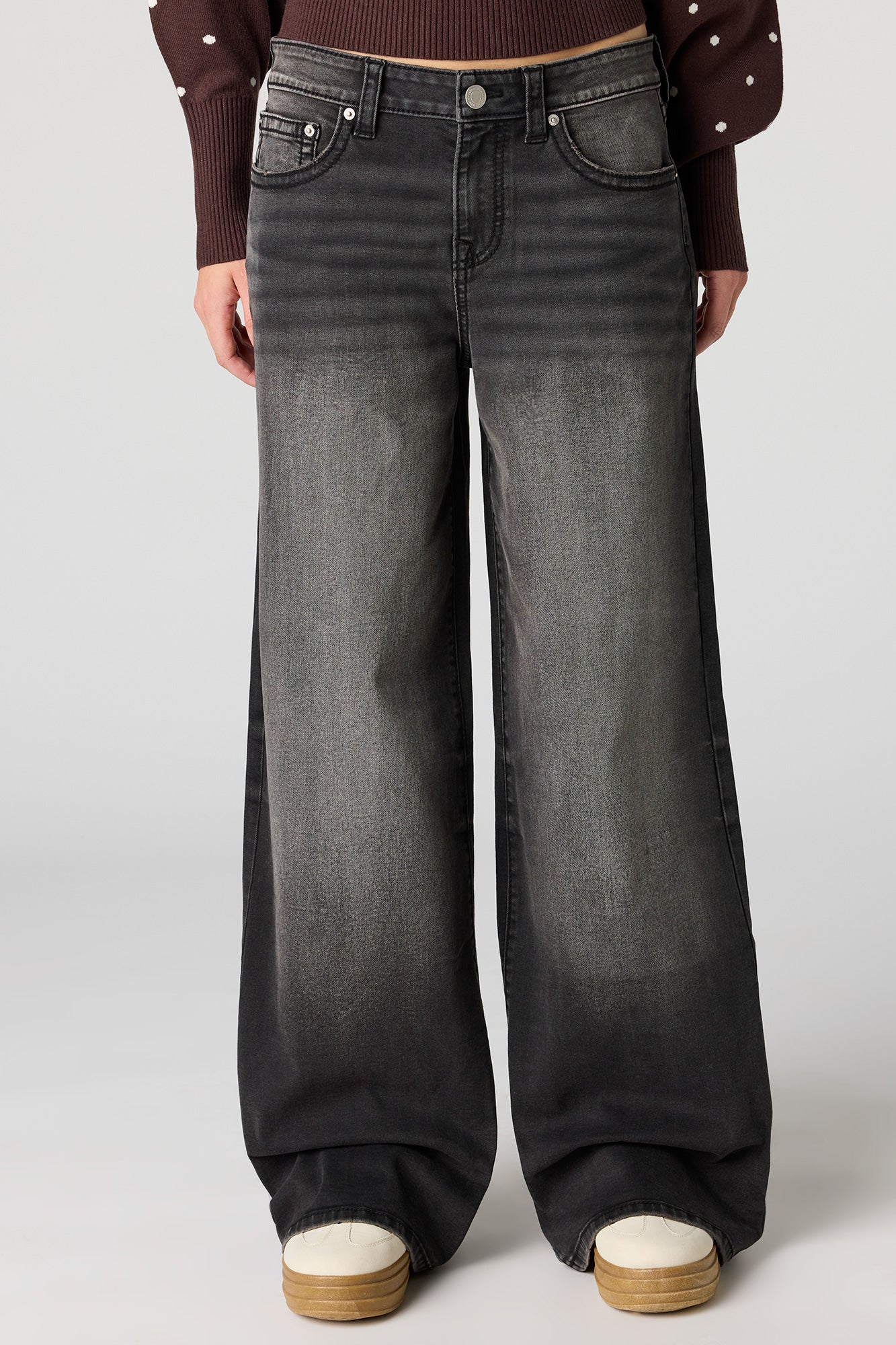 Soho Stretch Mid Rise Super Baggy Black Jean