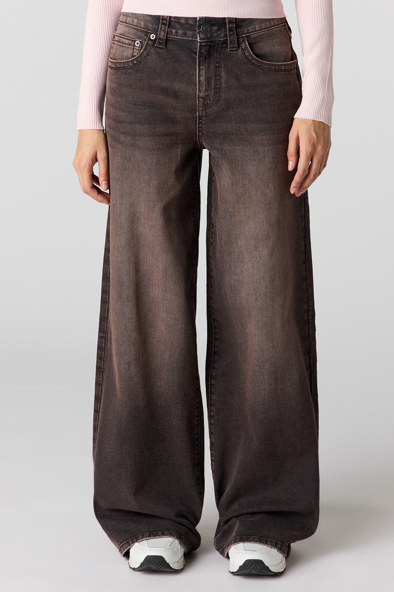Soho Stretch Mid Rise Super Baggy Latte Jean
