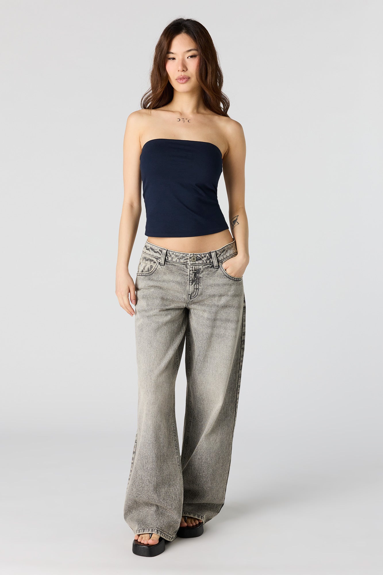 London Low Rise Super Baggy Grey Jean