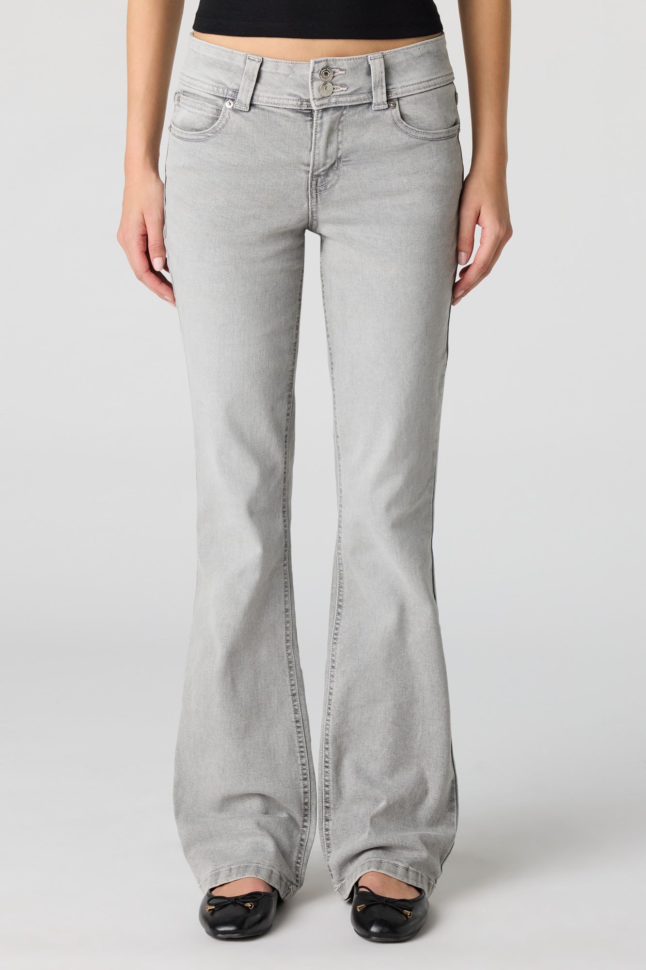 Stretch Low Rise Bootcut Grey Jean