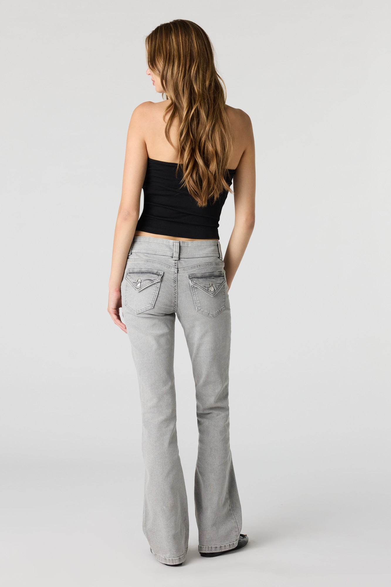 Stretch Low Rise Bootcut Grey Jean