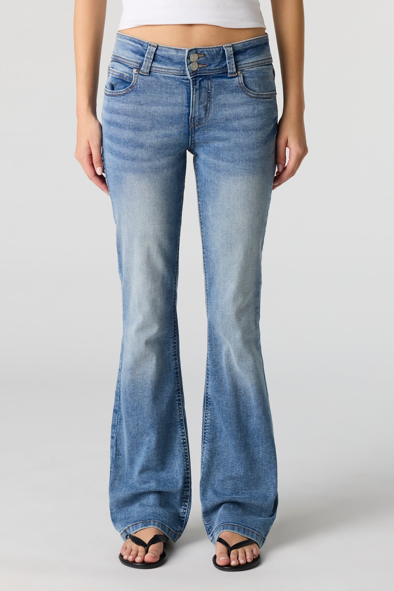 Stretch Low Rise Bootcut Dark Jean